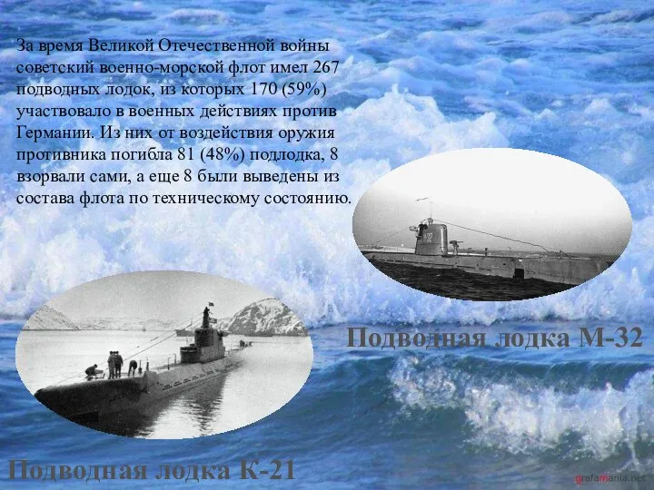 Подводная лодка М-32 Подводная лодка К-21 За время Великой Отечественной войны советский