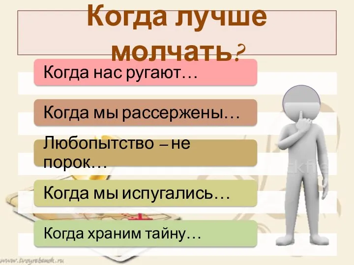 Когда лучше молчать?