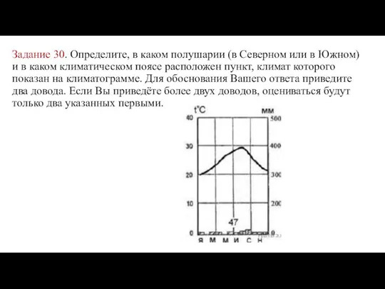 Задание 30. Определите, в каком полушарии (в Северном или в Южном) и