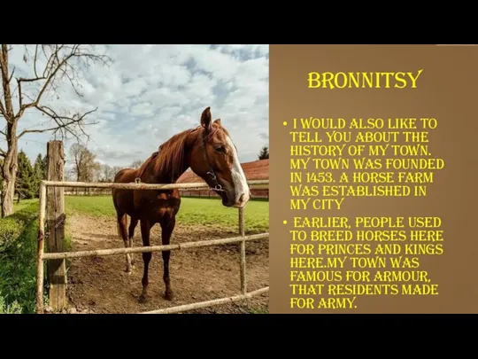 BRONNITSY I would also like to tell you about the history of