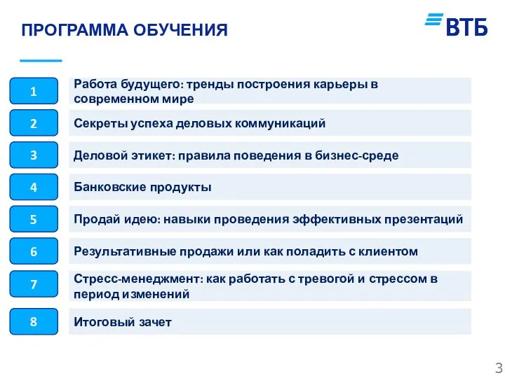 ПРОГРАММА ОБУЧЕНИЯ