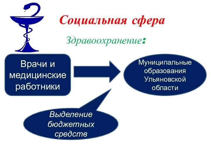 Социальная сфера Здравоохранение: Врачи и медицинские работники Муниципальные образования Ульяновской области Выделение бюджетных средств