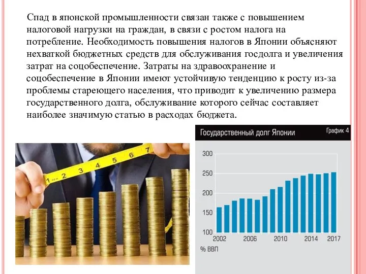 Спад в японской промышленности связан также с повышением налоговой нагрузки на граждан,