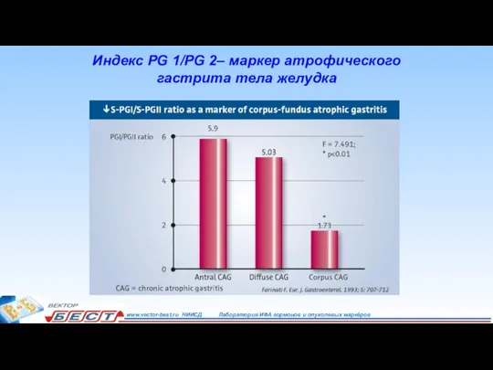 Индекс PG 1/PG 2– маркер атрофического гастрита тела желудка