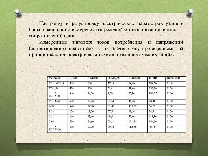 Настройку и регулировку электрических параметров узлов и блоков начинают с измерения напряжений