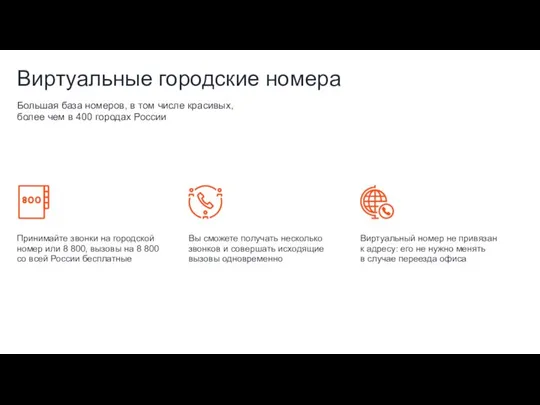 Вы сможете получать несколько звонков и совершать исходящие вызовы одновременно Виртуальный номер