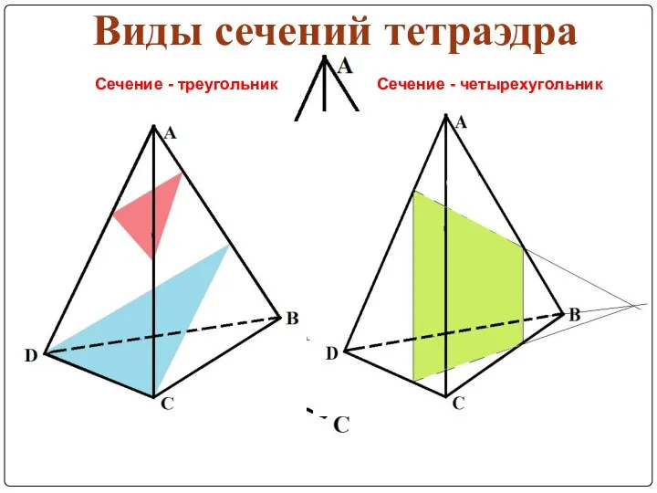 Виды сечений тетраэдра