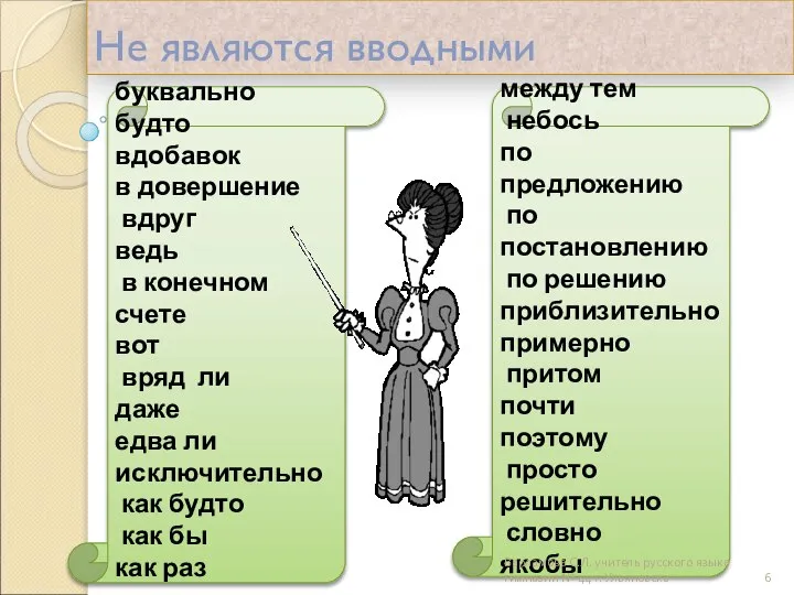 Не являются вводными буквально будто вдобавок в довершение вдруг ведь в конечном