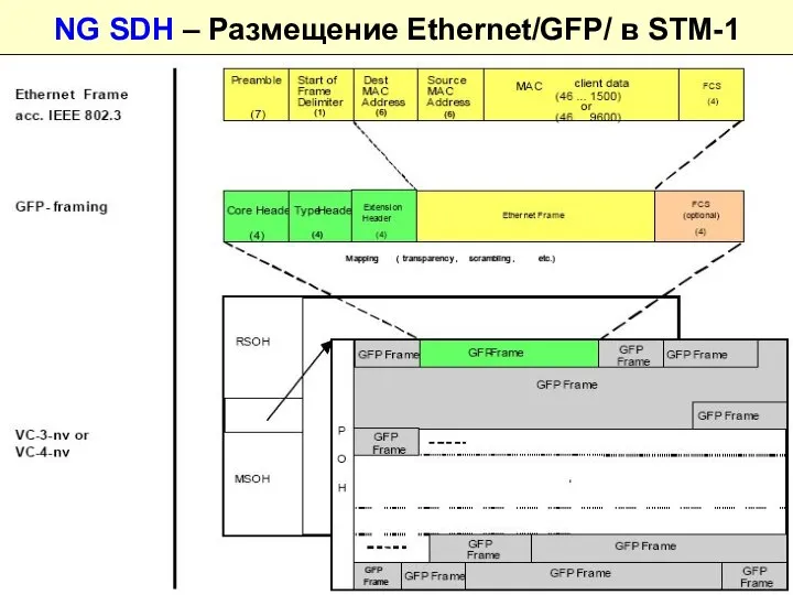 NG SDH – Размещение Ethernet/GFP/ в STM-1