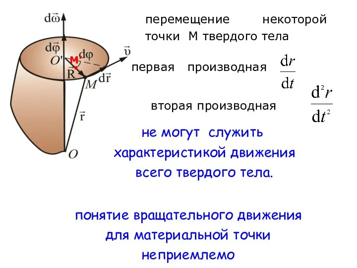 перемещение некоторой точки М твердого тела первая производная вторая производная не могут