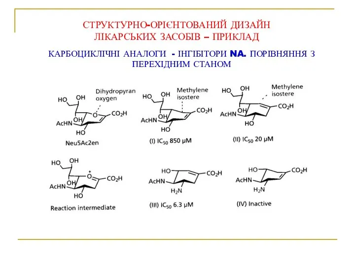 СТРУКТУРНО-ОРІЄНТОВАНИЙ ДИЗАЙН ЛІКАРСЬКИХ ЗАСОБІВ – ПРИКЛАД КАРБОЦИКЛІЧНІ АНАЛОГИ - ІНГІБІТОРИ NA. ПОРІВНЯННЯ З ПЕРЕХІДНИМ СТАНОМ