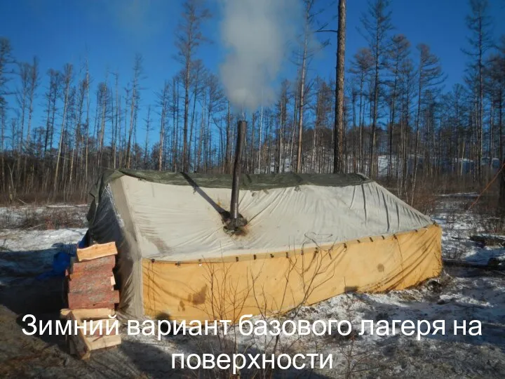 Зимний вариант базового лагеря на поверхности