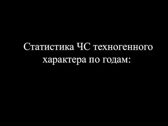 Статистика ЧС техногенного характера по годам::