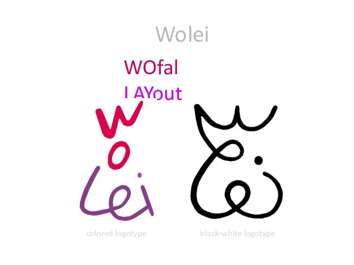 Wolei WOfal LAYout colored logotype black-white logotype