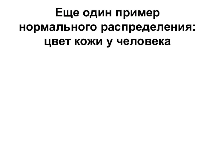 Еще один пример нормального распределения: цвет кожи у человека