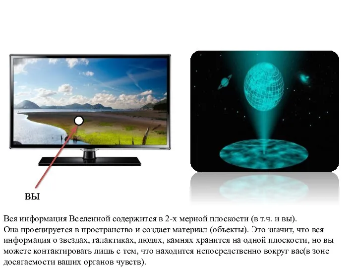 вы Вся информация Вселенной содержится в 2-х мерной плоскости (в т.ч. и