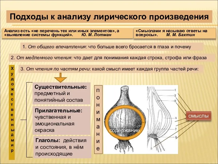 Анализ есть «не перечень тех или иных элементов», а «выявление системы функций».