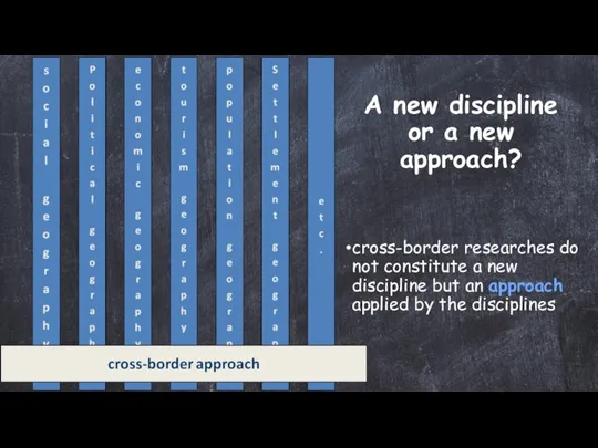 A new discipline or a new approach? cross-border researches do not constitute