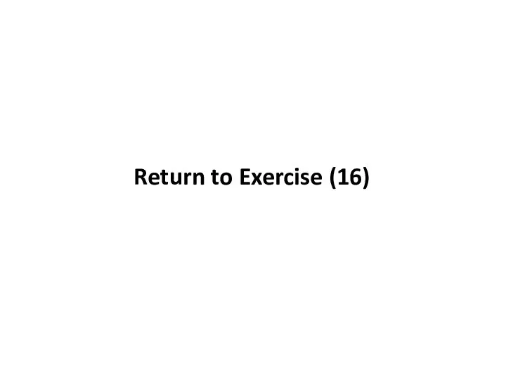 Return to Exercise (16)