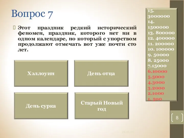 Вопрос 7 Этот праздник редкий исторический феномен, праздник, которого нет ни в