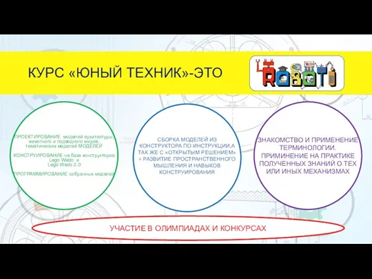 КУРС «ЮНЫЙ ТЕХНИК»-ЭТО ПРОЕКТИРОВАНИЕ моделей архитектуры, животного и подводного миров, тематических моделей