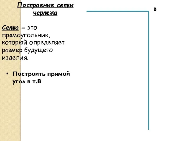 В Построение сетки чертежа Сетка – это прямоугольник, который определяет размер будущего