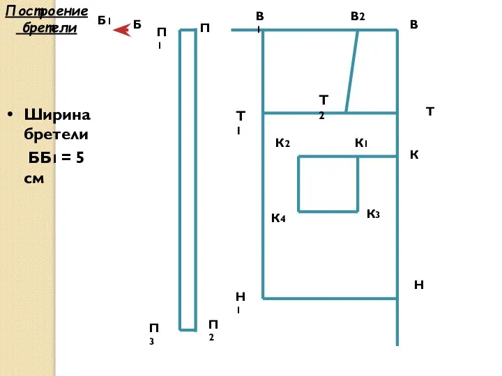 В Н Т В1 Н1 Т1 Ширина бретели ББ1 = 5 см