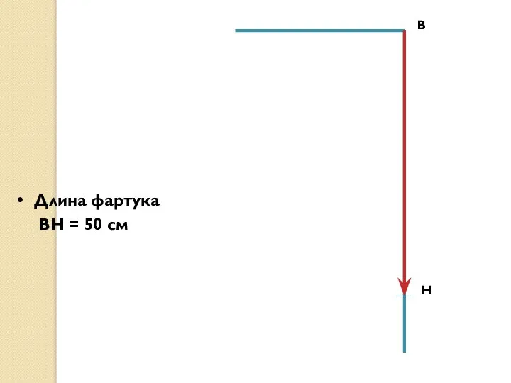 В Длина фартука ВН = 50 см Н