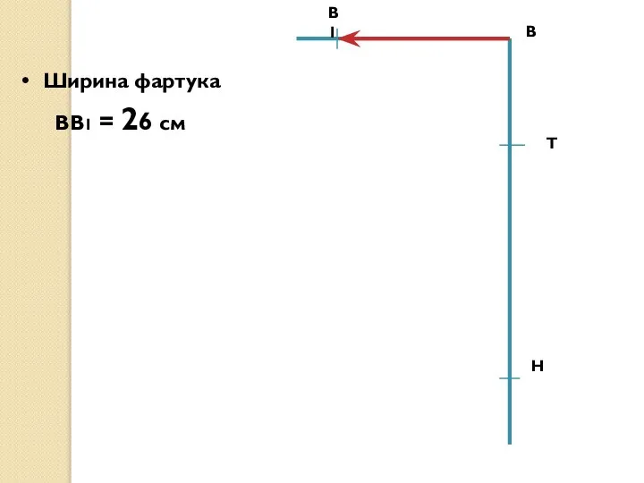 В Ширина фартука ВВ1 = 26 см Н Т В1