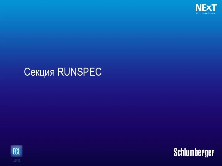 Секция RUNSPEC