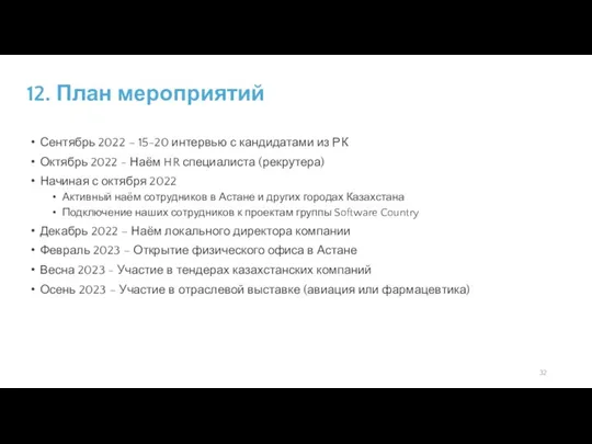 Сентябрь 2022 – 15-20 интервью с кандидатами из РК Октябрь 2022 -