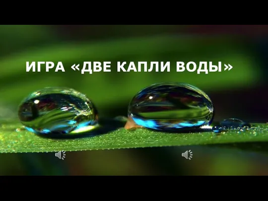 ИГРА «ДВЕ КАПЛИ ВОДЫ»