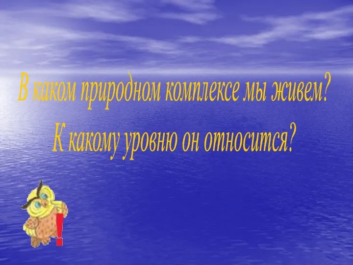 В каком природном комплексе мы живем? К какому уровню он относится?