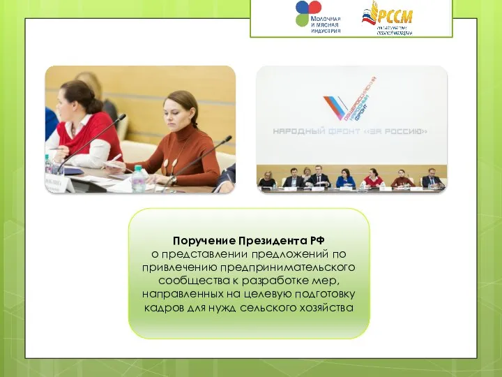 Поручение Президента РФ о представлении предложений по привлечению предпринимательского сообщества к разработке