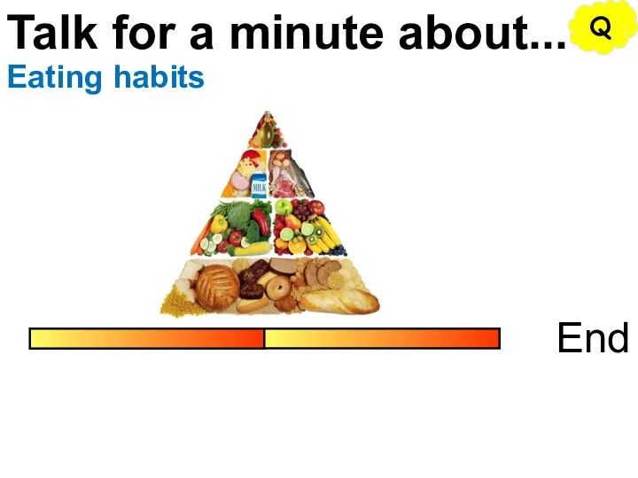 Talk for a minute about... End Eating habits Q