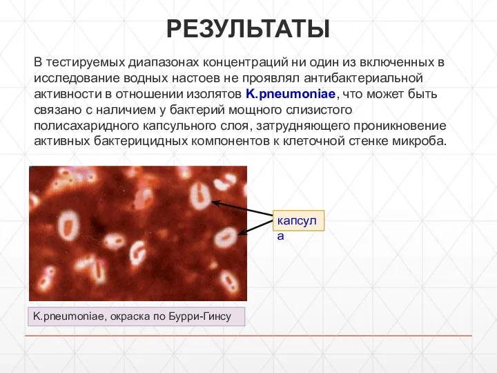 РЕЗУЛЬТАТЫ В тестируемых диапазонах концентраций ни один из включенных в исследование водных