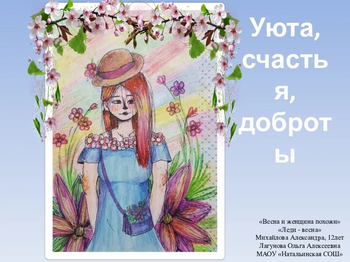 «Весна и женщина похожи» «Леди - весна» Михайлова Александра, 12лет Лагунова Ольга