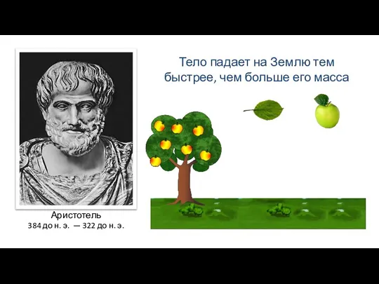 Аристотель 384 до н. э. — 322 до н. э. Тело падает