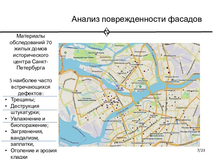 Анализ поврежденности фасадов Материалы обследований 70 жилых домов исторического центра Санкт-Петербурга 5