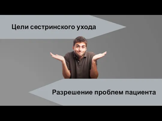 Цели сестринского ухода Разрешение проблем пациента