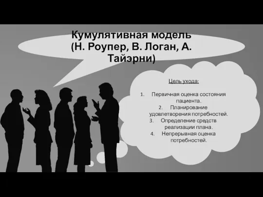 Цель ухода: Первичная оценка состояния пациента. Планирование удовлетворения потребностей. Определение средств реализации