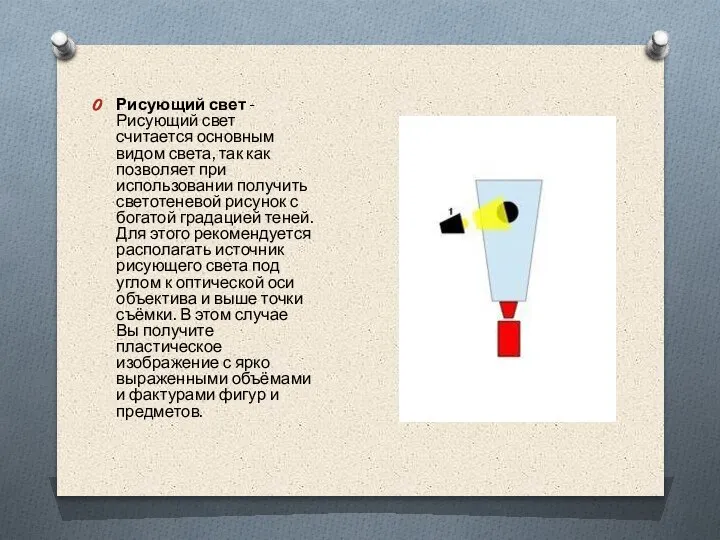 Рисующий свет - Рисующий свет считается основным видом света, так как позволяет