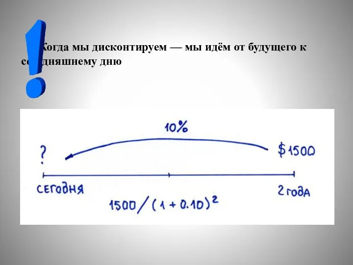 Когда мы дисконтируем — мы идём от будущего к сегодняшнему дню