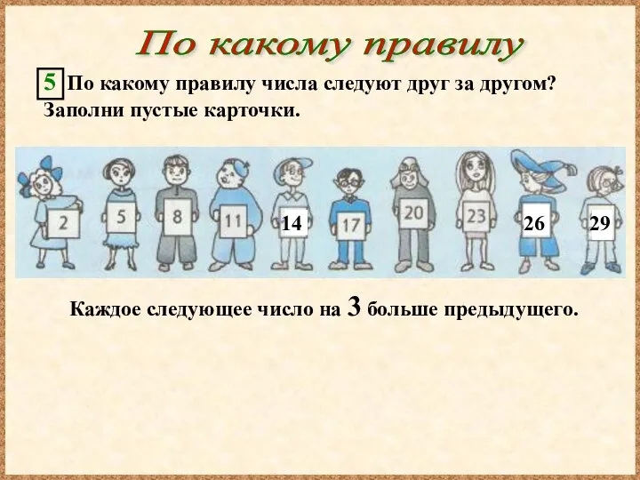 По какому правилу 5 По какому правилу числа следуют друг за другом?