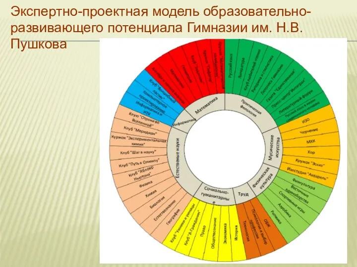 Экспертно-проектная модель образовательно- развивающего потенциала Гимназии им. Н.В.Пушкова