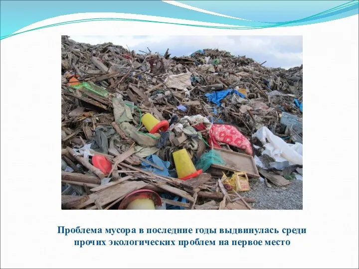 Проблема мусора в последние годы выдвинулась среди прочих экологических проблем на первое место