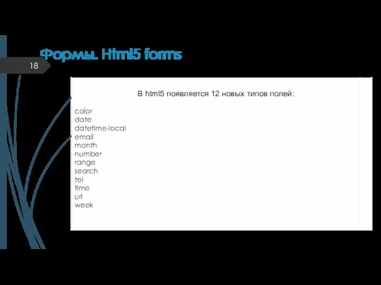 Формы. Html5 forms