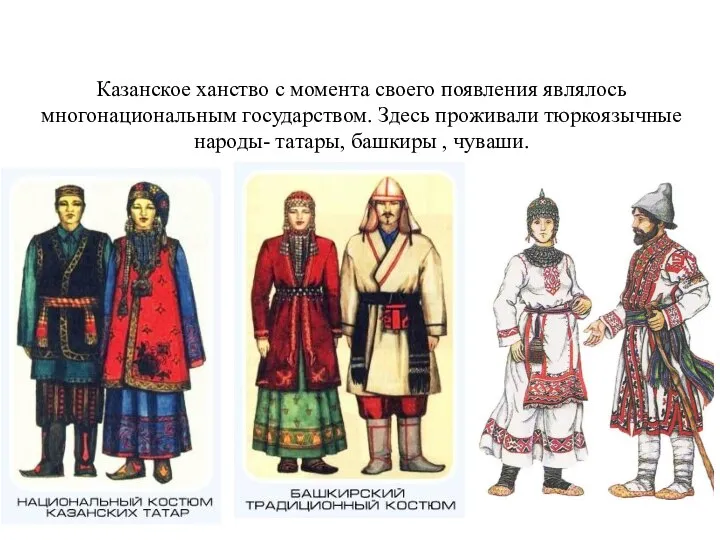 Казанское ханство с момента своего появления являлось многонациональным государством. Здесь проживали тюркоязычные