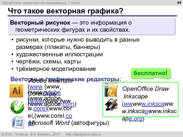 Что такое векторная графика? Векторный рисунок — это информация о геометрических фигурах