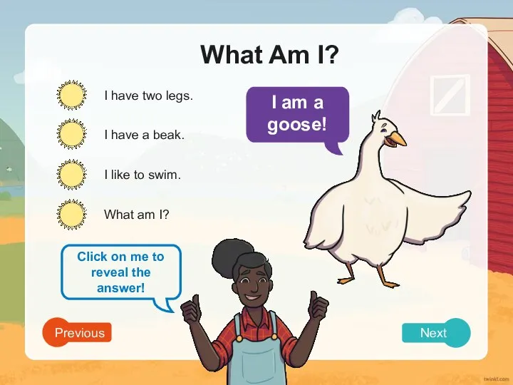 What Am I? I have two legs. I have a beak. I
